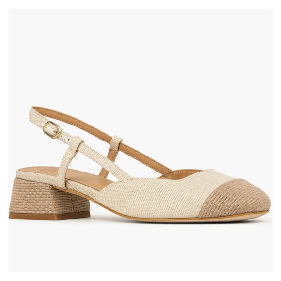Donald J Pliner Woven Slingback Pump in Natural Sand Size 9 - Picture 1 of 9